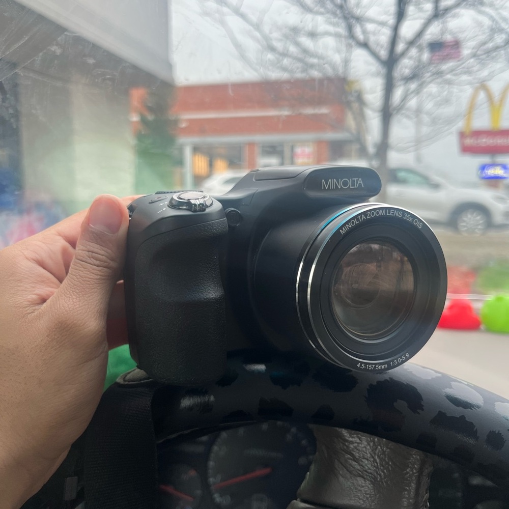 Black Digital Camera with Zoom Lens
